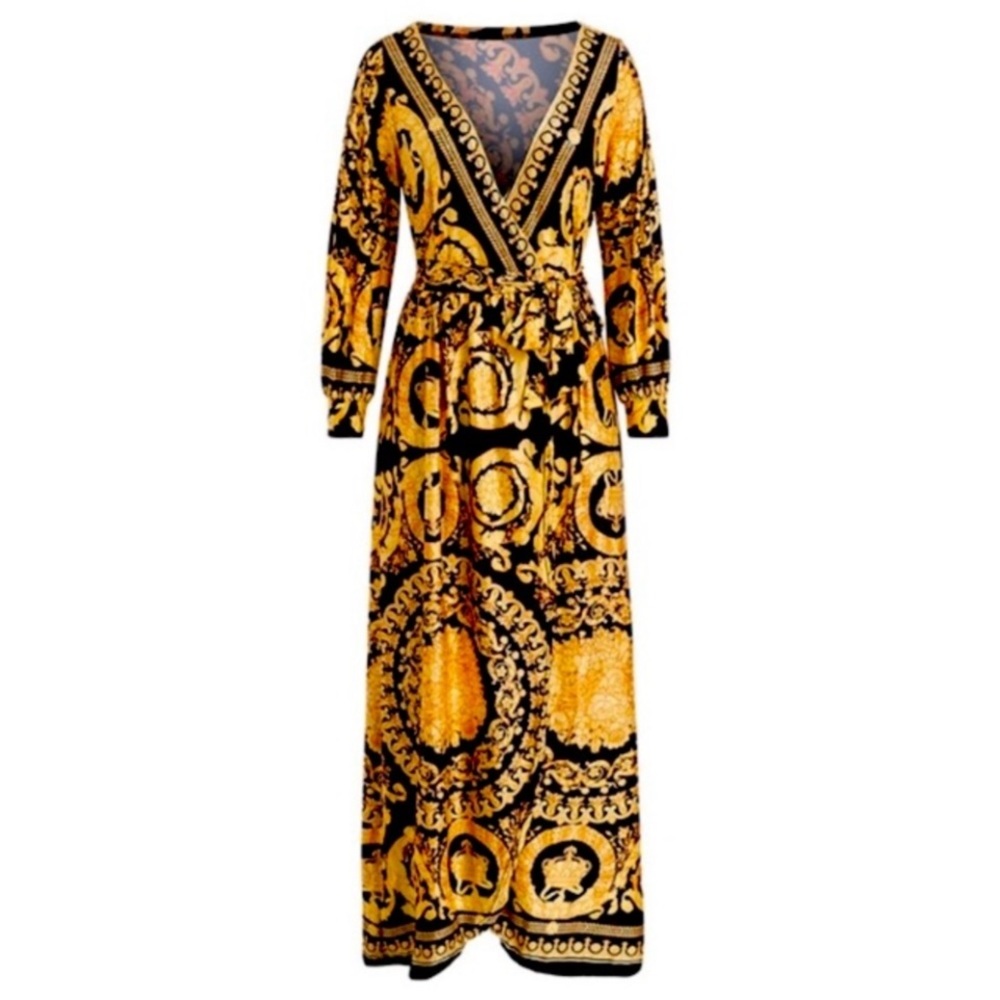 Dress maxi black and gold - Picture 2 of 3